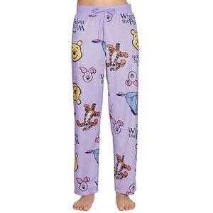🆕 DISNEY Winnie the Pooh Lounge Pants Pajama Bottoms Purple Size Medium